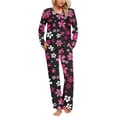 thumbnail image 1 of Yuwull Women Pajama Sets Crew Neck Long Sleeve Tops and Pants Set Soft Comfy 2 Piece Loungeswear Pjs, 1 of 1