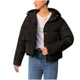 thumbnail image 1 of Yuwull Women'S Cropped Puffer Jacket Hooded Zip Up Quilted Short Padded Coat Lightweight Winter Warm Outwear, 1 of 4