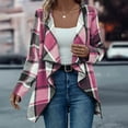 thumbnail image 1 of Yuwull Women'S Plaid Open Front Waterfall Long Sleeve Collar Jacket Cardigan Coat Trendy Fall Jacket Outerwear, 1 of 7