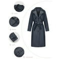 thumbnail image 1 of Yuwull Women' S Pu Faux Leather Jacket Maxi Long Lapel Coat Outwear，Trench Coat Women，Windbreaker Jacket Women, 1 of 7