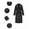 thumbnail image 1 of Yuwull Women' S Pu Faux Leather Jacket Maxi Long Lapel Coat Outwear，Trench Coat Women，Windbreaker Jacket Women, 1 of 9