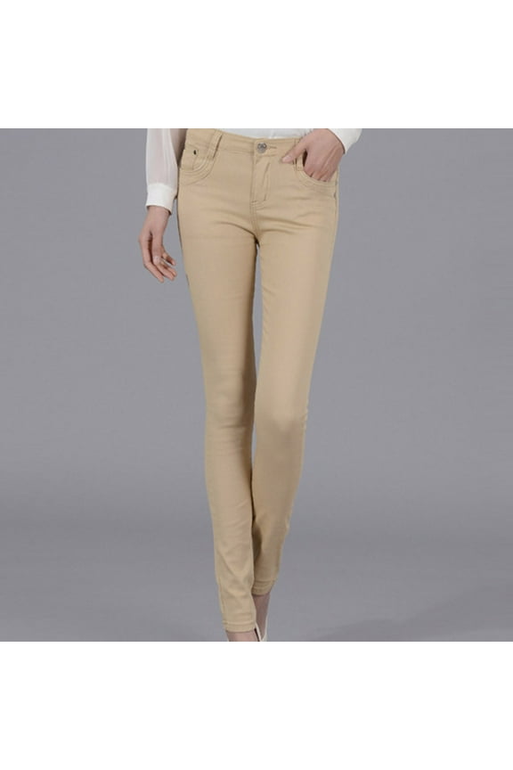 Women'S Stretch Jeggings With Pockets Slimming Denim Pull On Jean Like Leggings Regular-Plus Size Women'S Candy Pencil Pants