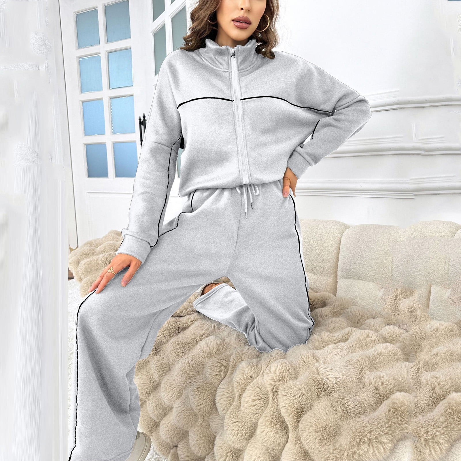 UZ Wholesale Sweater Set with Wide Leg Pants-No Size main image 1