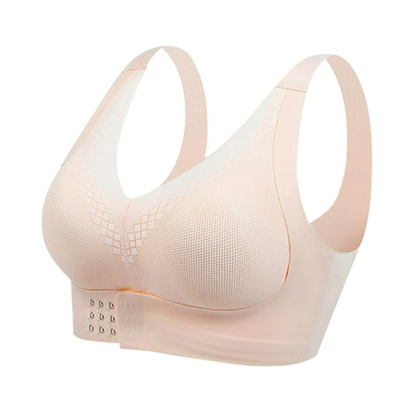 Yuwull Womens Bras Fashion Women Large Size Solid Color Wave Lace Wireless Soft Support Together Daily Bra Clearance