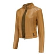 thumbnail image 1 of Yuwull Womens Fashion Zip Leather Jackets For Women Motorcycle Pu Moto Biker Outwear Coat, 1 of 7