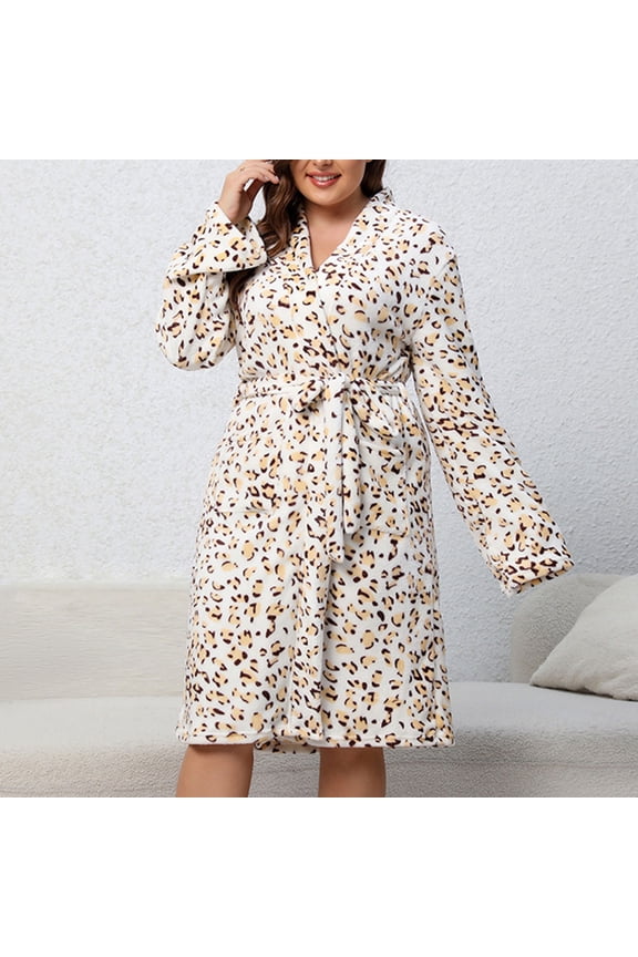 Womens Flannel Robes, Soft Cotton Plaid Bathrobe Shawl Collar Loungewear