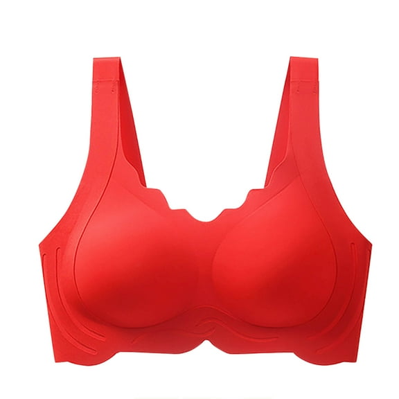 Gyedtr Womens Sports Bras Fashion Women Large Size Solid Color Wave Lace Wireless Soft Support Together Daily Bra