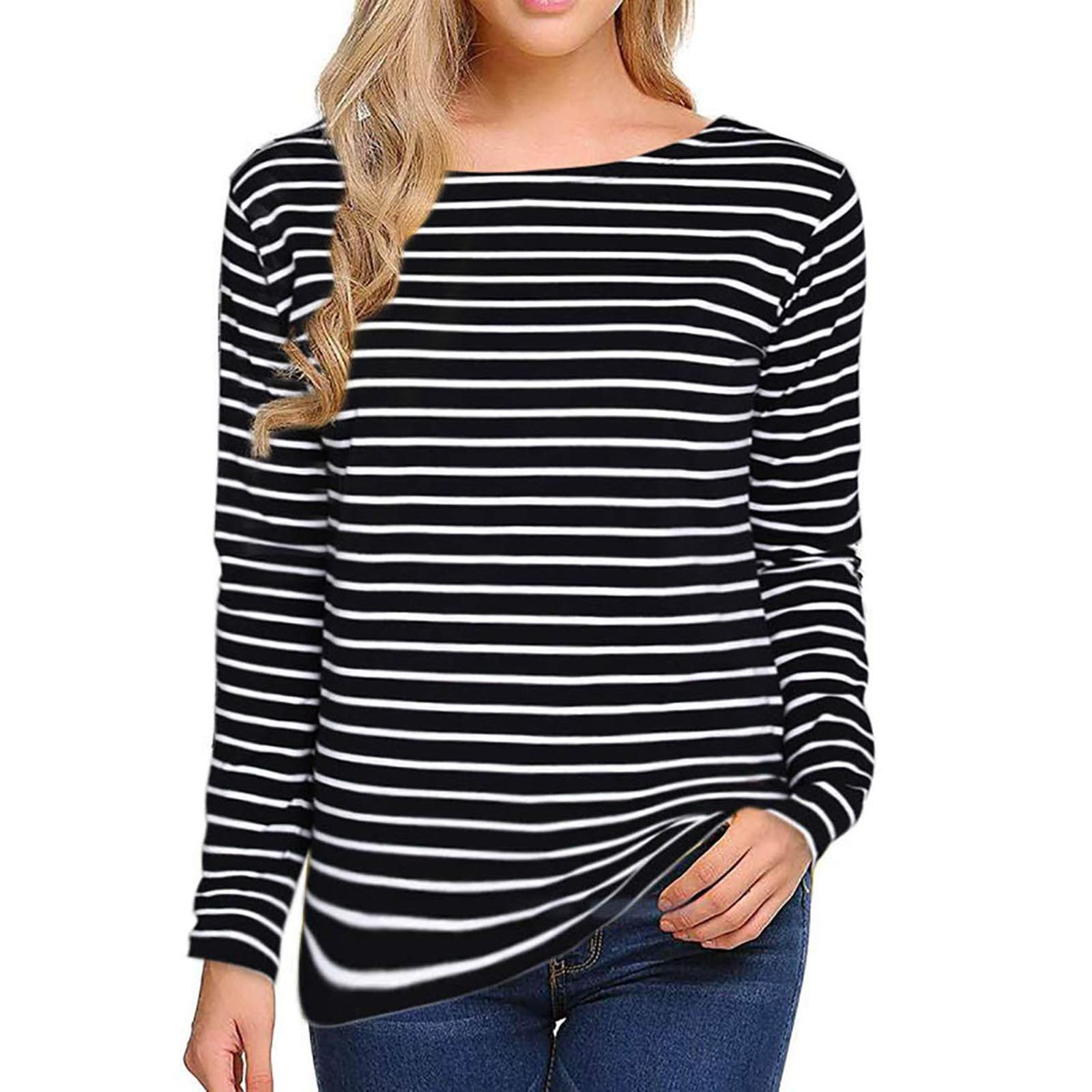 Top Manches Longues Femme – Col Rond, Coupe Cintrée, 95% Polyester 5% élasthanne | T-shirt Basique Mode Y2K Automne