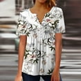 thumbnail image 1 of Yuwull Womens Summer Tops Hide Belly Tunic 2023 Summer Plus Size Tops Short Sleeve T Shirts Cute Flowy Henley Tshirt Casual Dressy Blouses for Leggings, 1 of 5