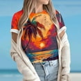 thumbnail image 1 of Yuwull Womens Summer Tops Tops For Women Trendy Women'S Casual Pullover Retro Printed Round Neck Short Sleeved Women Tops 5M, 1 of 5
