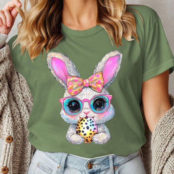 Gyedtr Womens Summer Tops Women'S Tops Women'S Fashion Christma Printed T-Shirt 3/4 Sleeves Blouse Round Neck Casual Cute Tops For Women OnXXXL(3XL)