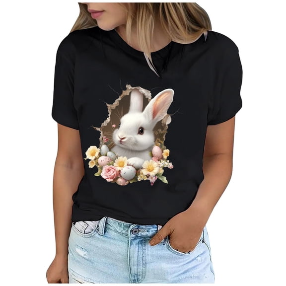 Yuwull Womens Summer Tops Women'S Tops Women'S Lover Printed T-Shirt Round Neck Short Sleeved Womens Tops Dressy Casual On ClearanceL