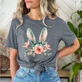 thumbnail image 1 of Gyedtr Womens Summer Tops Womens Tops Casual Ladies' Fashionable Floral Printed Short Sleeved Round Neck Top/Shirt Womens Plus Size Tops M, 1 of 5