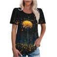 thumbnail image 1 of Yuwull Womens Tops Plus Size Tops For Women Women'S Spring/Summer Printed Round Neck Sleeve Short Sleeve T-Shirt Y2K Tops On ClearanceXXXL(3XL), 1 of 5