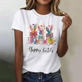 thumbnail image 1 of Gyedtr Womens Tops Tops For Women Trendy Women'S New Round Neck Short Sleeve Easter Casual T-Shirt Summer Tops For Women XXL(2XL), 1 of 4
