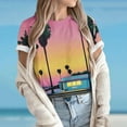 thumbnail image 1 of Yuwull Womens Tops Women'S Tops Women'S Casual Pullover Retro Printed Round Neck Short Sleeved Summer Tops For Women On Clearance3M, 1 of 5