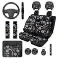 thumbnail image 1 of Yuyamidu 14 Pack Dragonfly Car Seat Cover Set Flower Steering Wheel Cover Seat Belt Covers Center Console Cover Headrest Covers KeychainCoasters Auto Accessories, 1 of 7