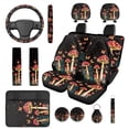 thumbnail image 1 of Yuyamidu 14 Pack Red Mushroom Car Seat Cover Set with Steering Wheel Cover Seat Belt Strap Pads Headrest Covers Keychain Coasters Center Console Cover for Most Vehicle, 1 of 7