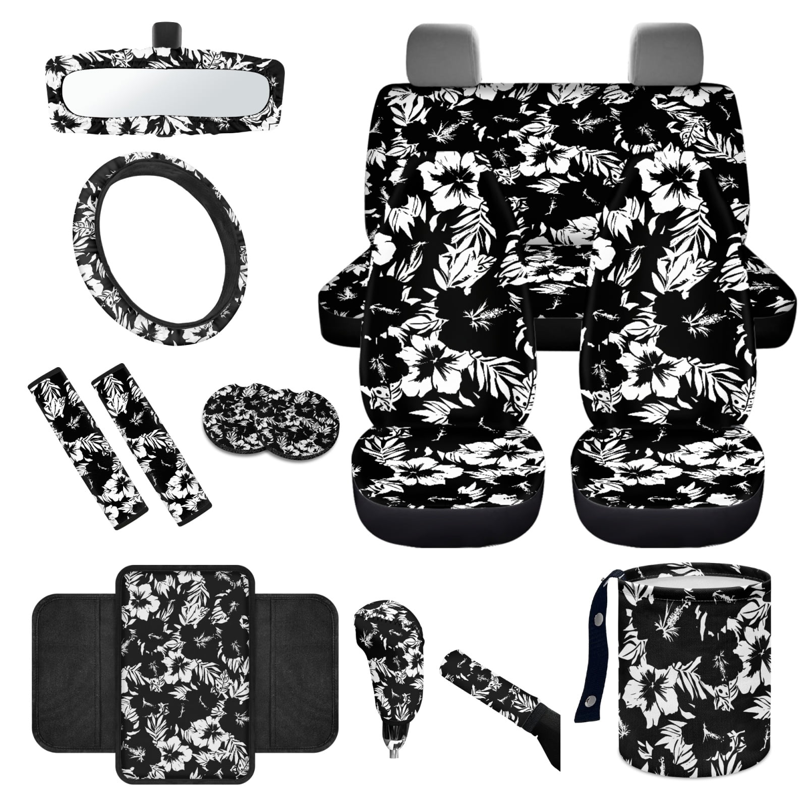 YEXIATODO Rooster Pattern Car Seat Covers Full Set With Steering Wheel Cover & Accessories – Universal Fit - View #4