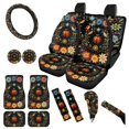 thumbnail image 1 of Yuyamidu 15 PCS Ladybug Car Seat Cover with Flower Carpet Mats Steering Wheel Cover Seatbelt Strap Pad Cup Coasters Handbrake Cover Set, 1 of 6
