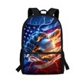 thumbnail image 1 of Yuyamidu 17 Inch Baseball Flag School Backpack, Large Capacity Casual Daypack for Teens Boys, Sports Themed Rucksack for Travel, School Daily Use, 1 of 6