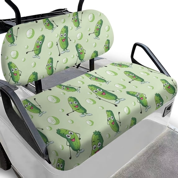 Yuyamidu 2 PCS Funny Pickle Golf Cart Seat Covers Golf Ball Back Rest Seat Cover Stylish Car Seat Cushion Cover Fits All 2-Seat Golf Carts Accessories