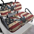 thumbnail image 1 of Yuyamidu 2 PCS Retro USA Flag 250th Golf Cart Seat Covers Eagle Back Rest Seat Cover Golf Cart Seat Cushion Cover Golf Cart Accessories Fits All 2-Seat Golf Carts, 1 of 8