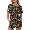 thumbnail image 1 of Yuyamidu 2 PCS Short Sleeve Pajama for Ladies Wild Mushroom Women Pajamas Sets Butterfly Pjs Loungewear Size 4XL Loose Fitting Round Neck Sleepwear with Ruffle Hem Shorts, 1 of 7