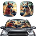 thumbnail image 1 of Yuyamidu 2 Pcs Horse Car Sun Shade Windshield Seaside Windshield Cover Car Accessories for Audo Truck Van Easy to Install Sun Visor for Car Windshield, 1 of 5