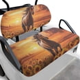 thumbnail image 1 of Yuyamidu 2 Piece Horse Golf Cart Seat Covers Orange Sunset Golf Cart Backrest Bottom Seat Cushion Cover for 2-Person Seats Club Car, 1 of 7
