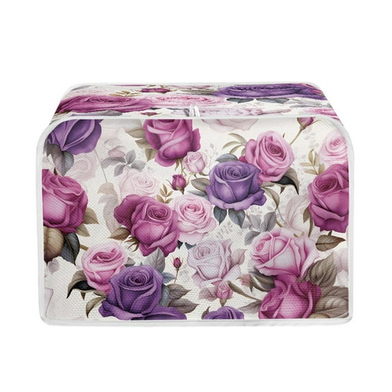 Yuyamidu 2 Slice Toaster Cover Rose Bread Maker Machine Cover Stain Resistant Wide Slot Appliance Cover for Kitchen Home Decoration Anti Fingerprint and Dust Cover