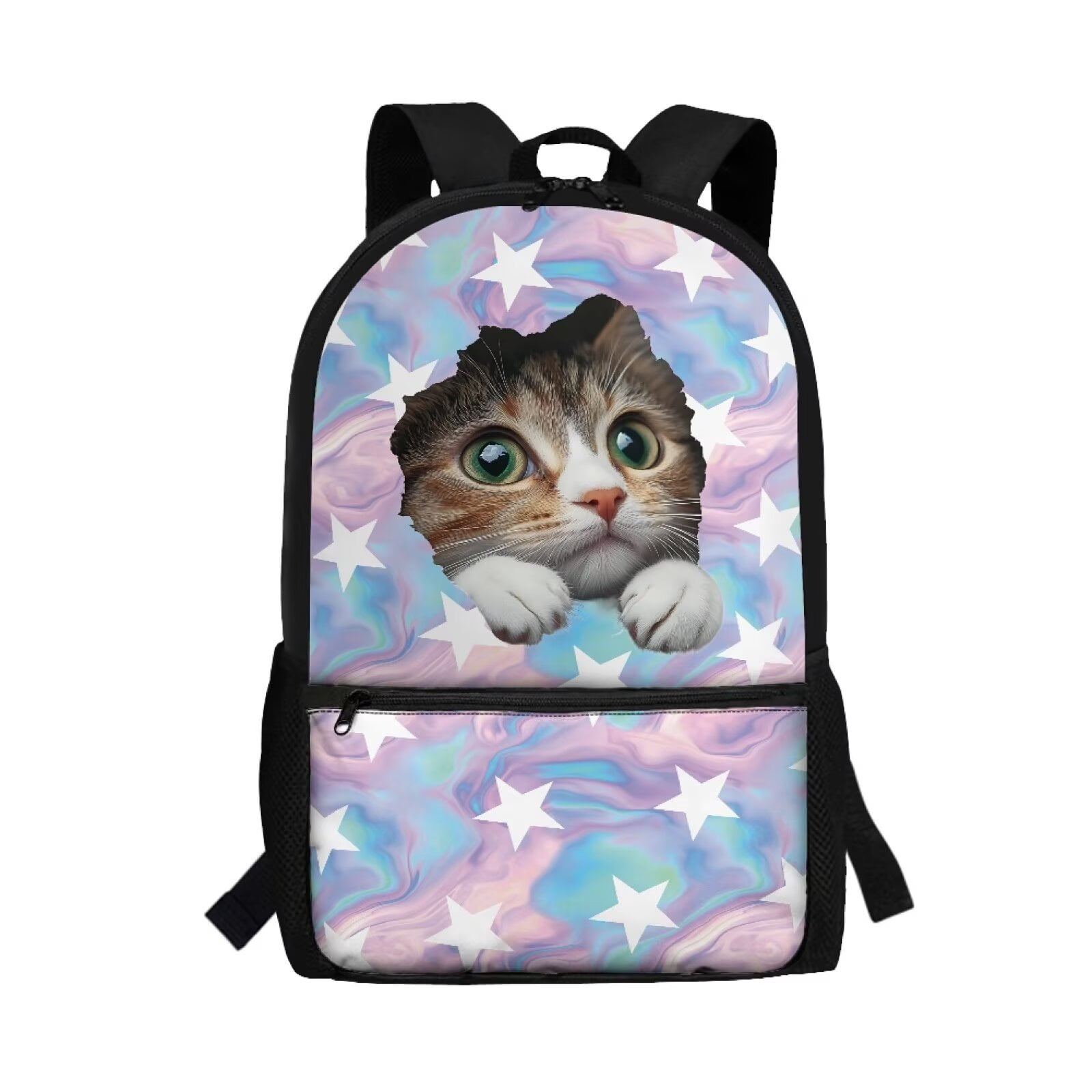 3d cat backpack for kids Yuyamidu Cute Cat Backpacks for Kids Large Capacity Bookbag for Girls 8-10  Pink School Bags High School Book Bag with Front Pocket & Side Pockets