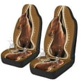 thumbnail image 1 of Yuyamidu 3D Horse Car Seat Cover Set for Front Seat Only 2 Pack Auto Front Seat Protective Covers for Women Men Car Interior Accessories, Brown, 1 of 7