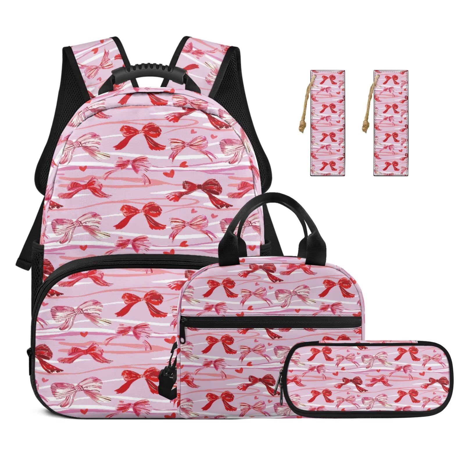 Yuyamidu Cute Axolotl Kids Backpack and Lunch Box Set of 5 Middle