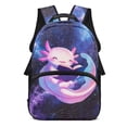 thumbnail image 1 of Yuyamidu Adorable Axolotl School Backpack for Girls 6-8 Starry Sky Kids Backpacks 4th Grade Elementary Middle School Backpacks Cute Book Bags, 1 of 7