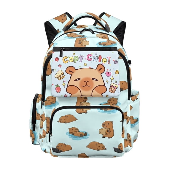 Yuyamidu Adorable Capybara Kids Backpack for Boys Girls 8-12 Kids Backpacks Elementary School Bookbag 5Th Grade Children Book Bag with Adjustable Padds Straps