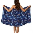 thumbnail image 1 of Yuyamidu Aesthetic Dragonfly Shower Wrap Towel for Women Knee Length Towel Wrap Size XL Blue Bath Wrap with Pocket Plus Size Bath Towels for Home Gym Travel, 1 of 7