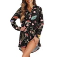 thumbnail image 1 of Yuyamidu Aesthetic Mushroom Long Sleeve Night Gowns for Women Soft Button Up Nightgown with Pockets Butterfly Nights Sleepwear Loose Nightdress Size L, 1 of 7