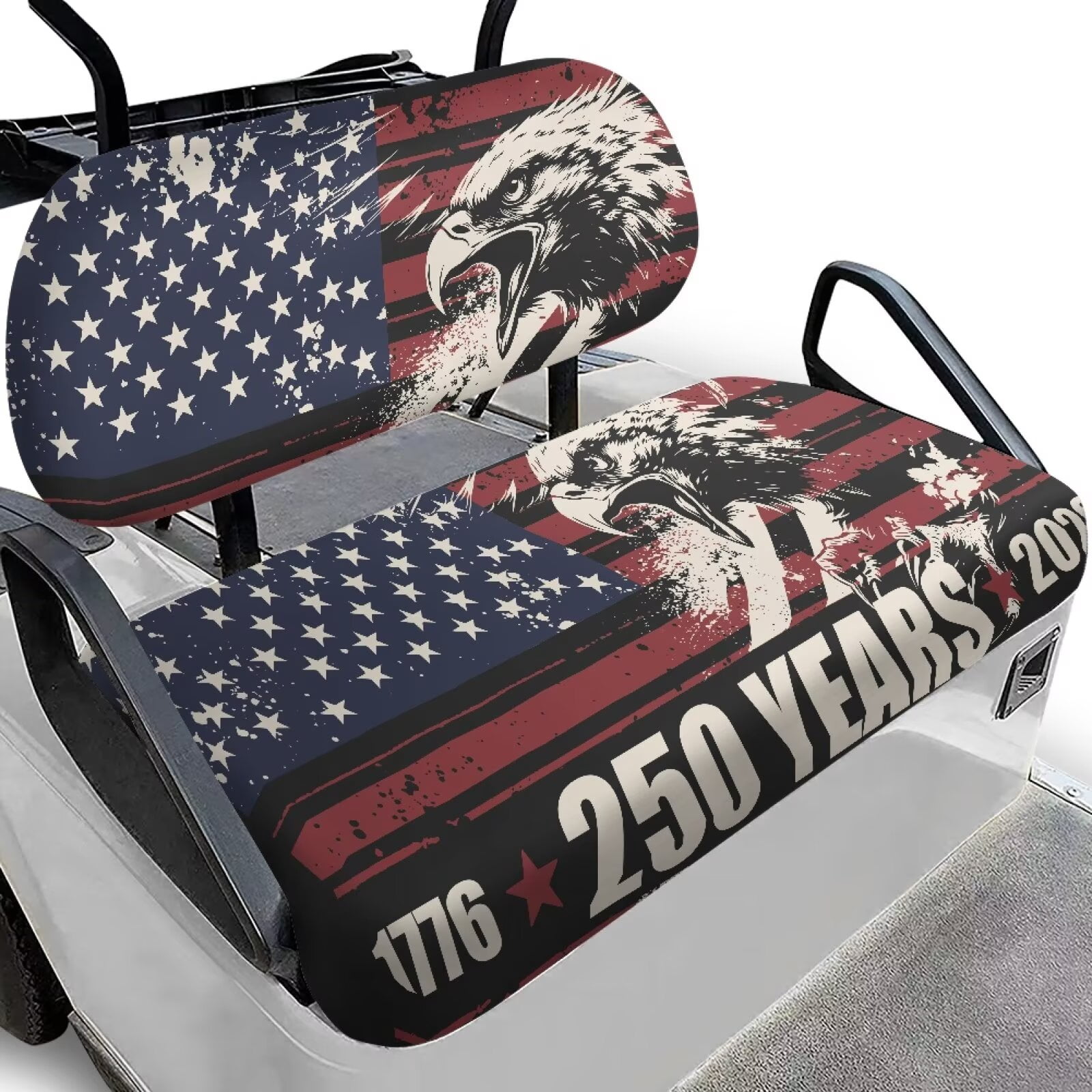 Yuyamidu American Flag 250 Years Golf Cart Seat Covers Eagle Back Rest ...