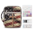thumbnail image 1 of Yuyamidu American Flag Bible Cover Case for Women Cross Bags Bible Study Supplies Accessories Pink Christian Gifts for Women Men, 4th of July, 1 of 8