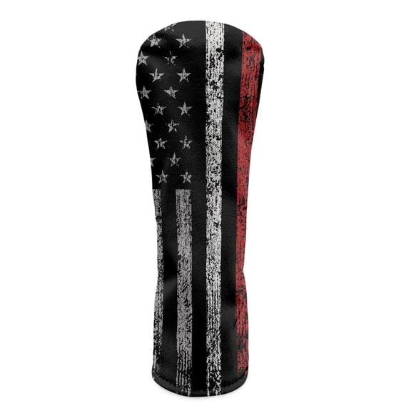 Yuyamidu American Flag Golf Club Head Covers Red Line Driver Fairway Wood Hybrid Golf Head Cover Waterproof Golf Headcovers for Men Women