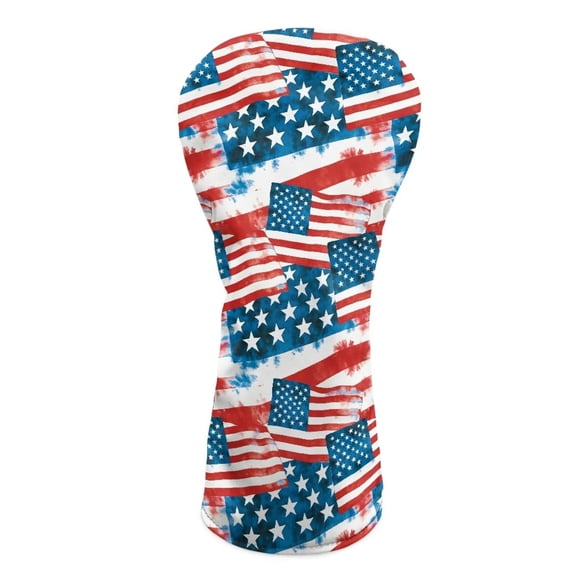 Yuyamidu American Flag Golf Club Head Covers for Driver 3/5 Woods Hybrids, 4th of July Golf Head Covers Waterproof Golf Club Cover Accessory