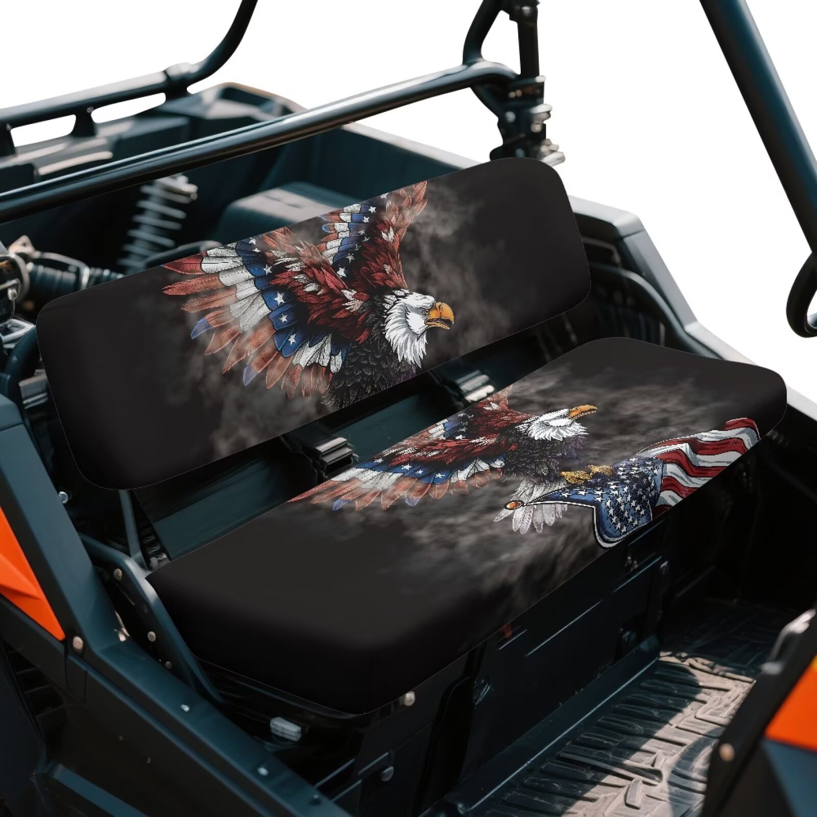 Yuyamidu American Flag Patriotic Mule Bench Seat Cover Compatible with Kawasaki Mule 4010 4x4 FE 2025 2023 2022 2021 / Kawasaki Mule 4010 4x4 SE 2018 2017 2016, Eagle UTV Seat Cover Accessories