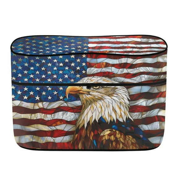 Yuyamidu American Flag RV Propane Tank Cover 30lb, Eagle RV Trailer Propane Tank Protection with Zipper, Easy to Install Gas Cylinder Cover for Travel Trailer