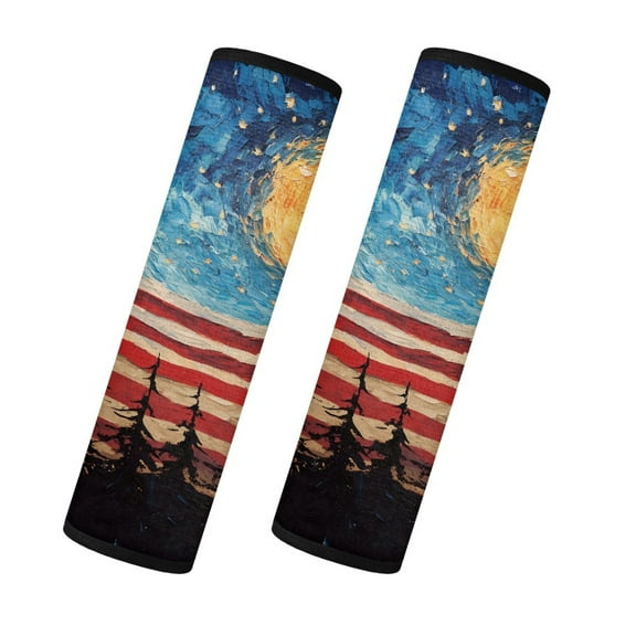 Yuyamidu American Flag Seat Belt Cover Pad 2 PCS Starry Sky Car Seatbelt Cover Flannel Car Seat Belt Shoulder Strap Protector Accessories Universal Fit for Auto SUV Sedan Truck