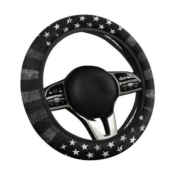 Yuyamidu American Flag Steering Wheel Cover Anti-Slip Steering Wheel Protector Accessories for Auto Sedan Sweat Absorption, Winter Car Steering Wheel Case