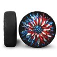thumbnail image 1 of Yuyamidu American Flag Tire Covers Sunflower Wheel Spare Tire Covers Waterproof Tire Protectors for SUV, Camper Travel, Truck, Trailer Universal Tough Tire Cover, 1 of 5