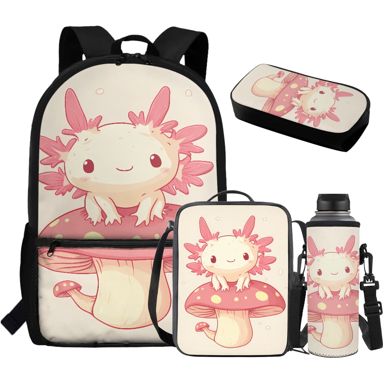 Yuyamidu Lizard Backpack for Kids 8-12 with Lunchbox Pink School