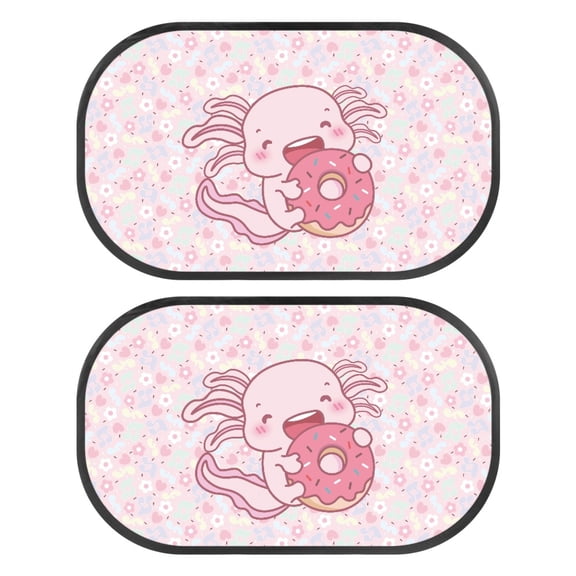 Yuyamidu Axolotl Car Window Shade for Baby Doughnut Baby Shade for Car Windows Cling Car Sun Shade 20 x 12 Inch Car Accessories Glare and UV Rays Protection for Your Child, Pink
