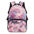 thumbnail image 1 of Yuyamidu Axolotl Girls Backpacks Elementary School Bookbag Pink Cherry Blossom Backpack Junior Students Schoolbag Kids Youth Shoulder Bag Casual Travel Beach Daypack, 1 of 7